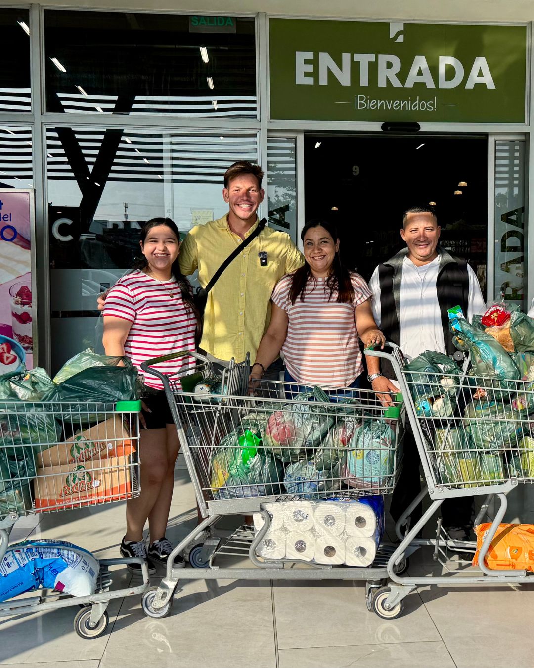 Shopping with the team for essentials